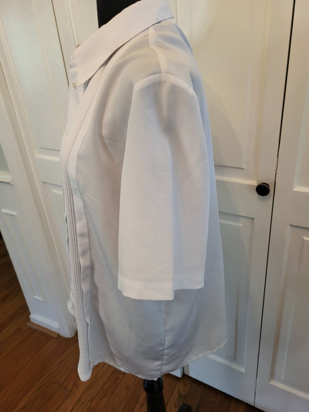 Christie & Jill Vintage 90s White Button Up Pintucking 12 Twee Retro Old Money - Picture 5 of 9